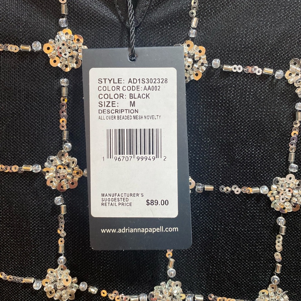NWT Elegant Silk and Beaded Top. - Picture 6 of 8